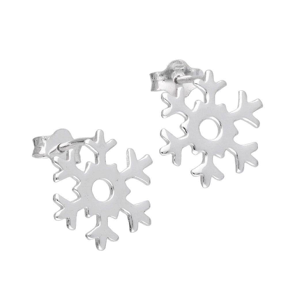 Sterlingsilber Schneeflocke Ohrstecker