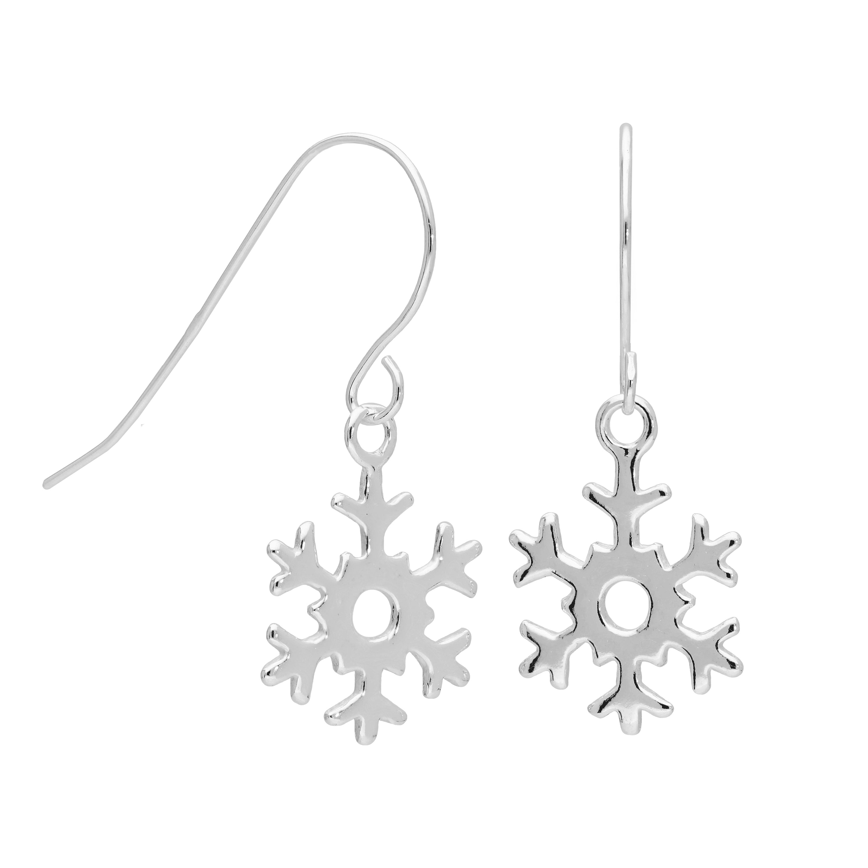 Sterlingsilber Schneeflocke Baumel Ohrhänger