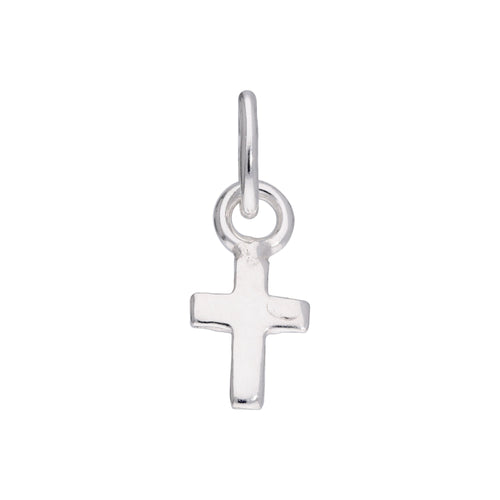 Winziger schlichter Kreuz-Charm aus Sterlingsilber