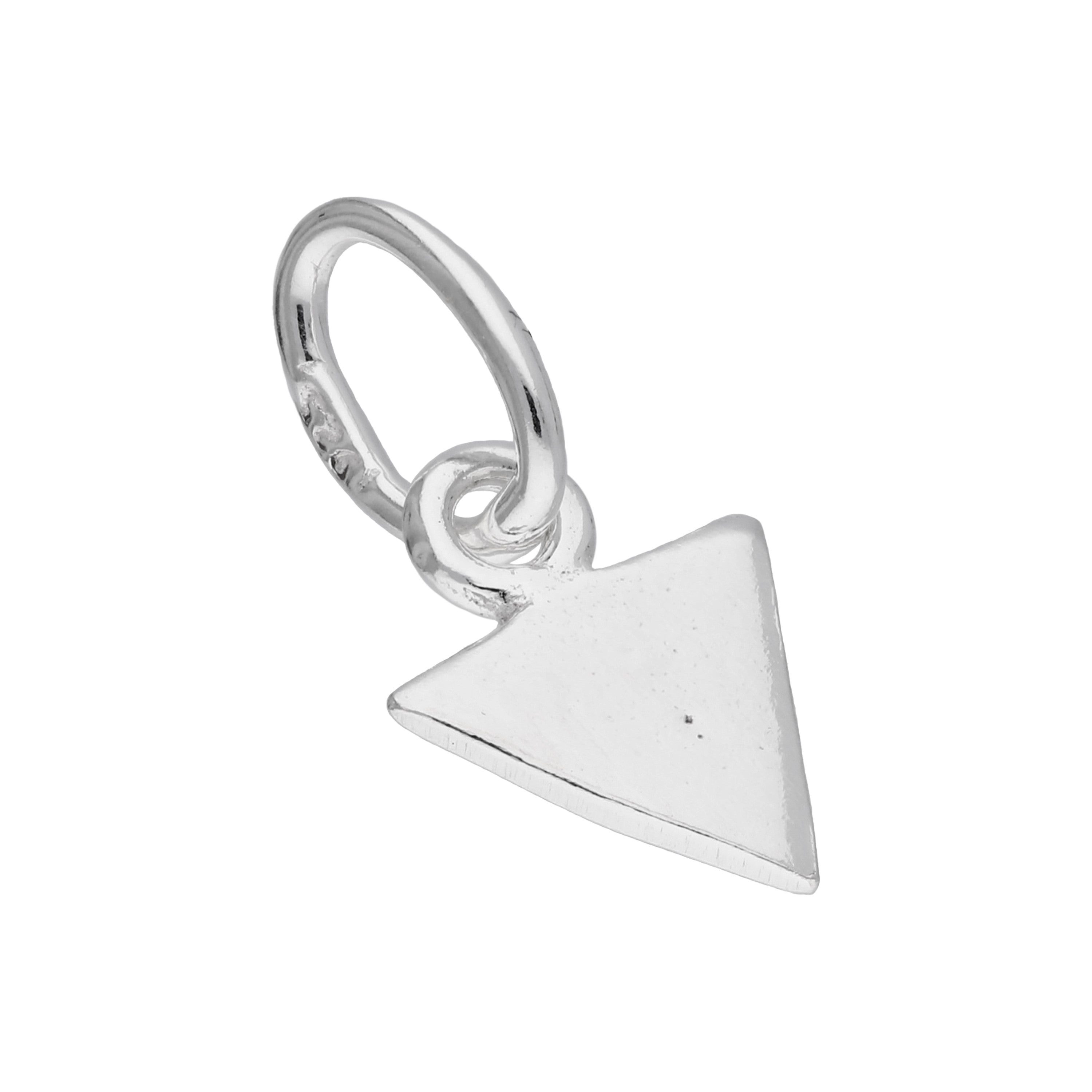 Sterlingsilber Flach Dreieck Zacke Anhänger