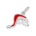 Sterlingsilber Rot Emaille Weihnachtsmütze HOHOHO Anhänger