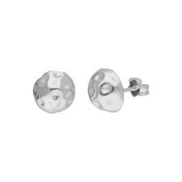 Sterlingsilber Gehämmerte 10 mm Halbkugel Ohrstecker