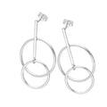Sterlingsilber Doppel Kreis Stange Ohrstecker