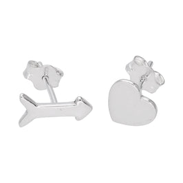 Sterlingsilber Herz Pfeil Frei Kombinierbar Ohrstecker