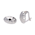 Sterlingsilber Oval Hebelverschluss Klappcreolen Ohrringe