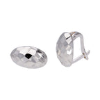Sterlingsilber Oval Hebelverschluss Klappcreolen Ohrringe