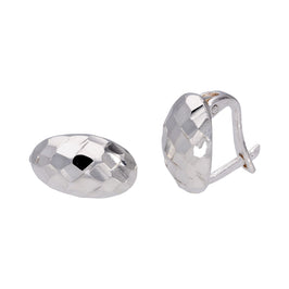 Sterlingsilber Oval Hebelverschluss Klappcreolen Ohrringe