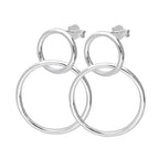 Sterlingsilber Ineinandergreifende Doppelkreis Ohrstecker