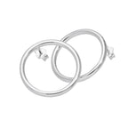 Große Creolen-Ohrstecker aus Sterlingsilber in Kreisform, 20 mm