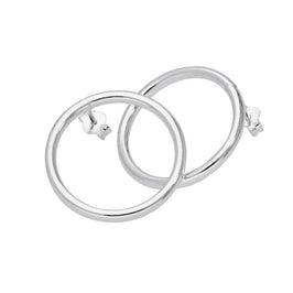 Sterlingsilber 20 mm Groß Kreis Creolen Ohrstecker