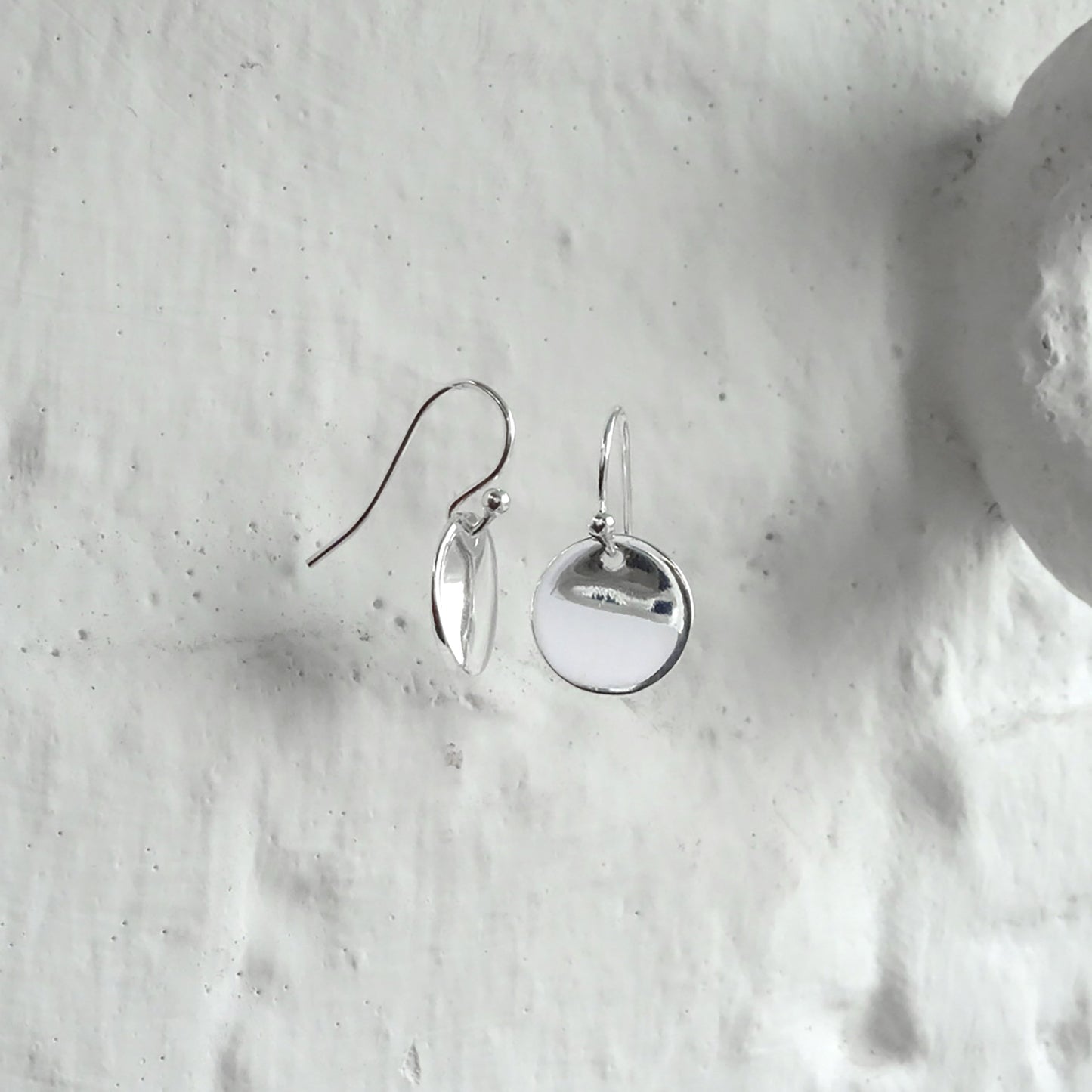 Sterlingsilber Rund Scheibe Baumel Ohrhänger