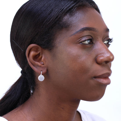 Sterlingsilber Rund Scheibe Baumel Ohrhänger