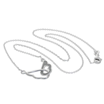 Sterlingsilber Ineinandergreifende Engelsflügel Halsketten