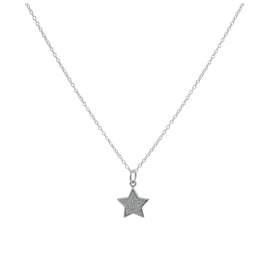 Sterlingsilber Matt Stern Anhänger Halskette