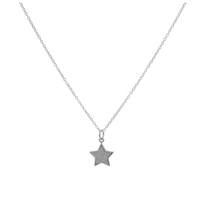 Sterlingsilber Matt Stern Anhänger Halskette