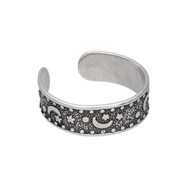 Sterlingsilber Mond Stern Zehenring