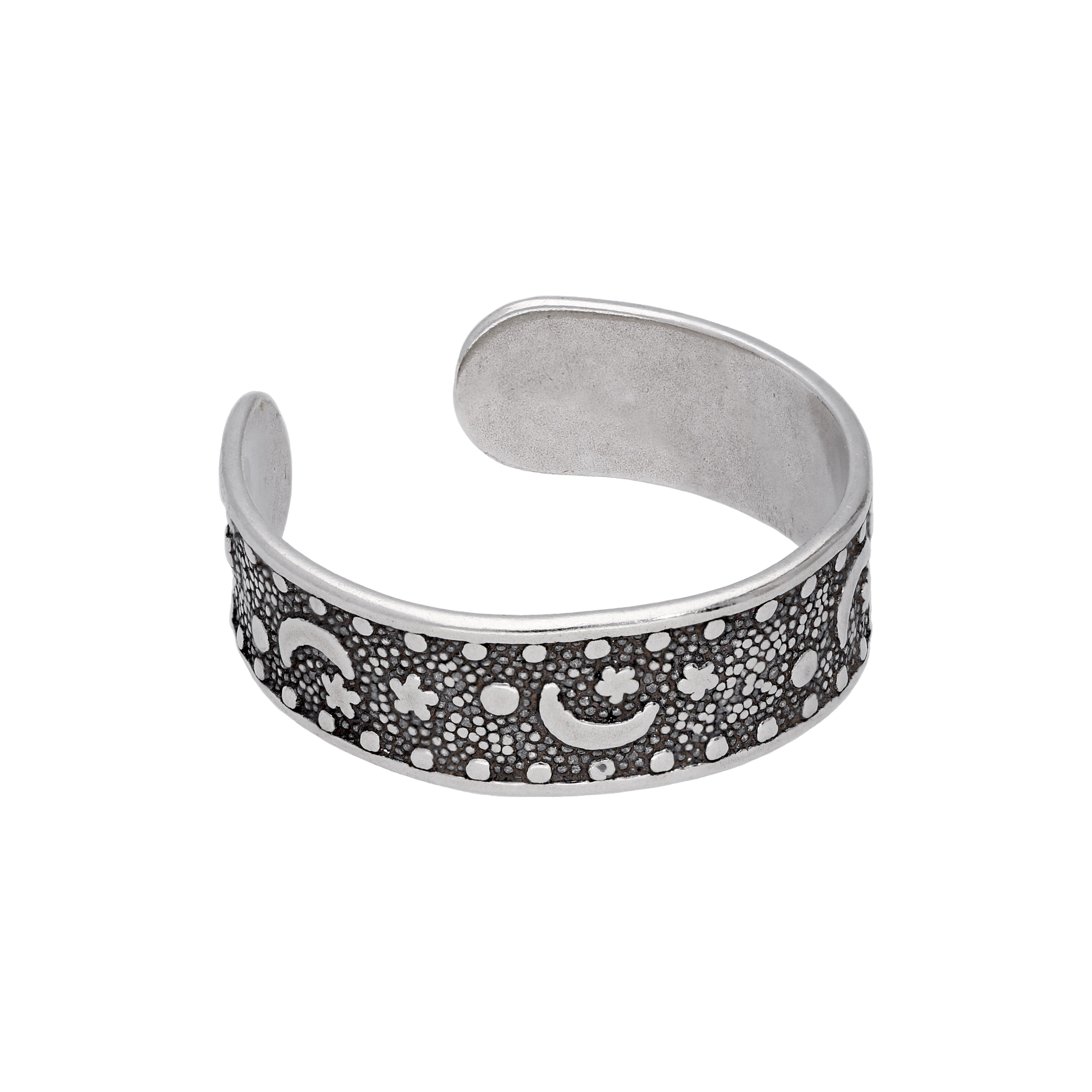 Sterlingsilber Mond Stern Zehenring