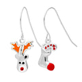 Sterlingsilber Rentier & Weihnachtsstrumpf Weihnachten Ohrringe
