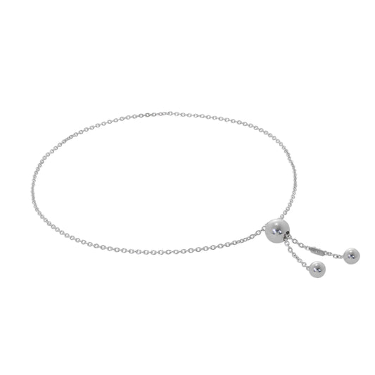 Sterlingsilber Fein Kette Armband Einstellbar Schiebekugel