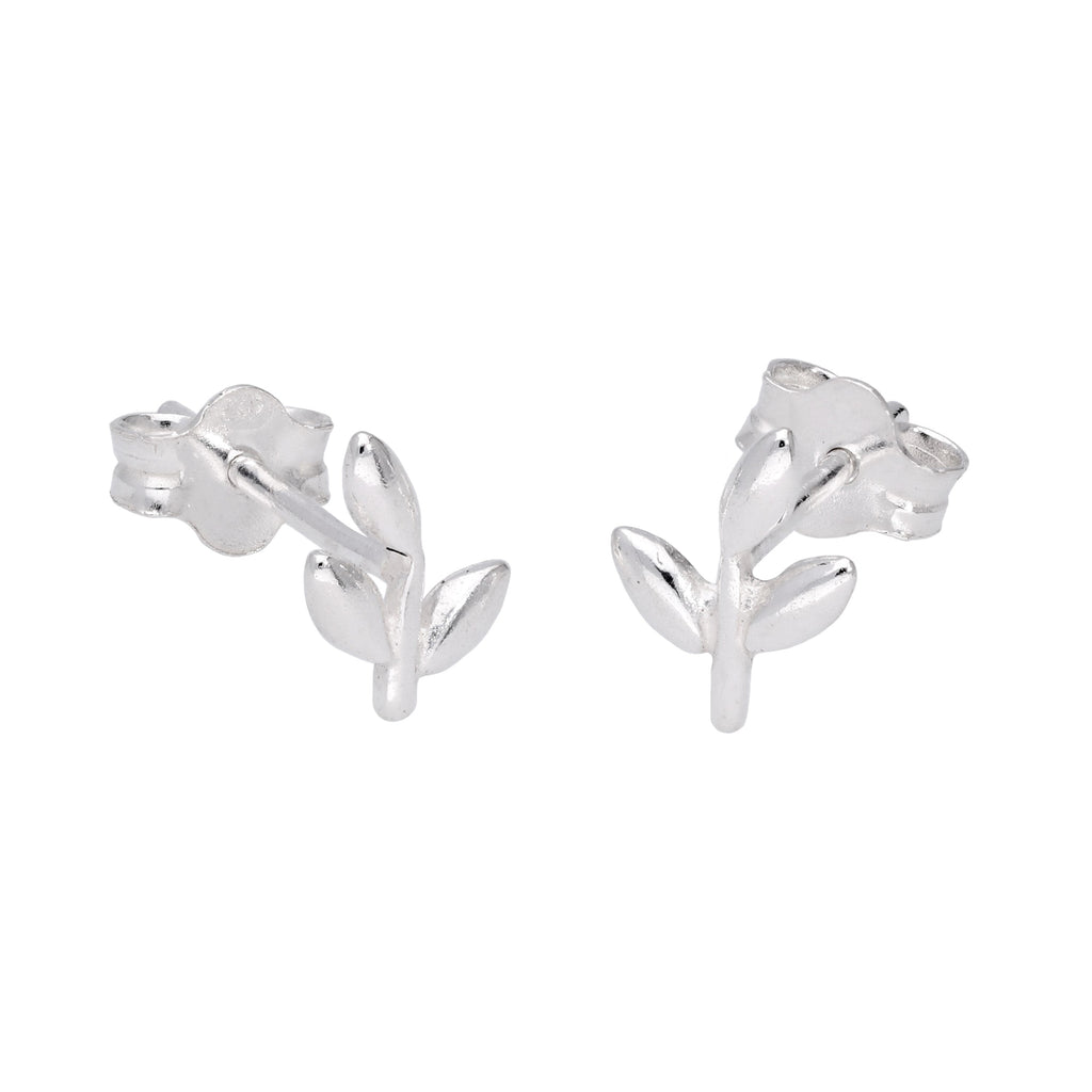 Süße Blatt-Ohrstecker aus Sterlingsilber