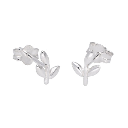 Sterlingsilber Klein Blatt Ohrstecker