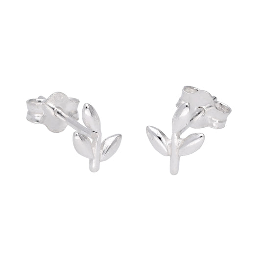 Sterlingsilber Klein Blatt Ohrstecker