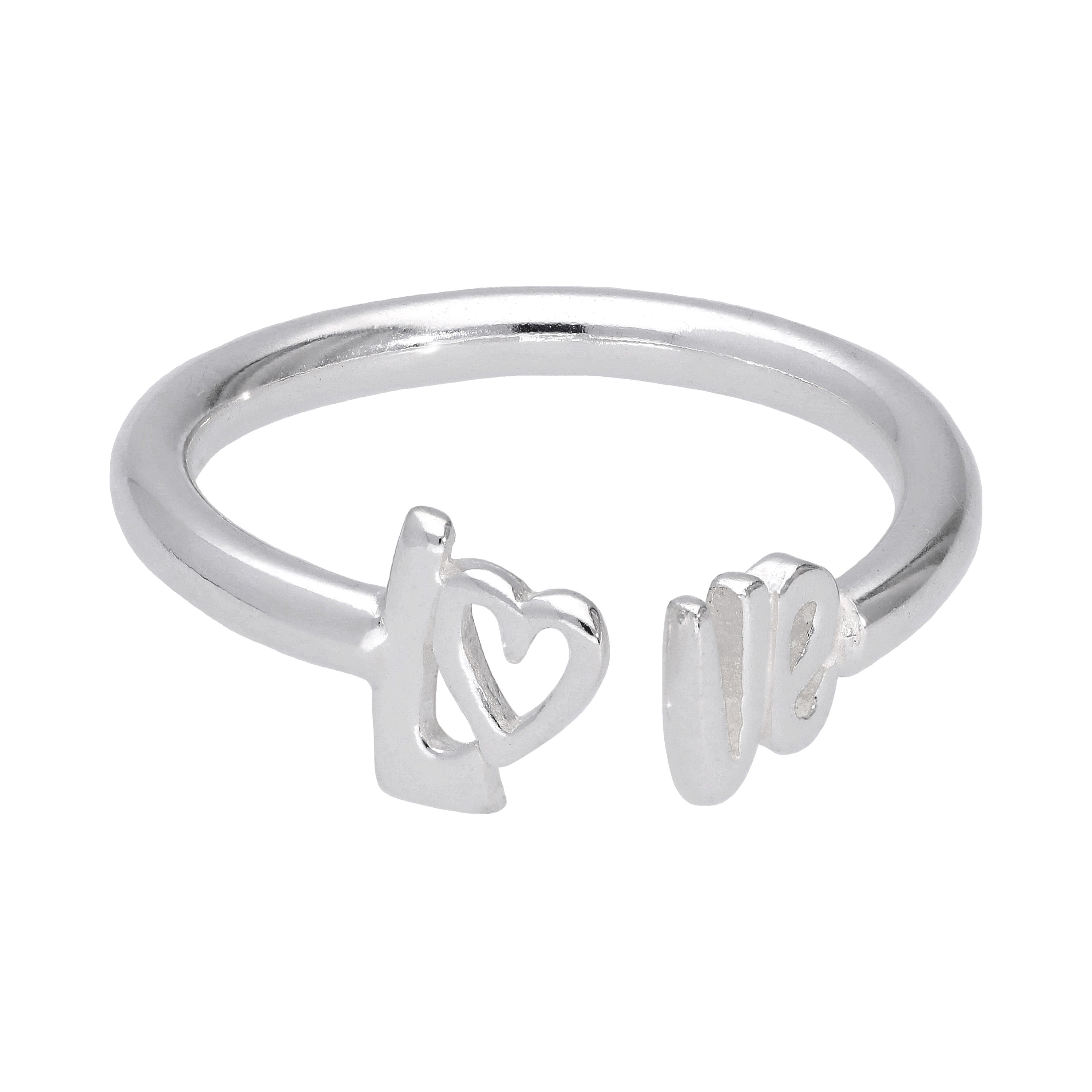 Sterlingsilber LOVE Offen Ring Größenverstellbar