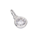 Sterlingsilber 5 mm Klar CZ Kristall Überschliff Anhänger