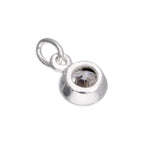 Sterlingsilber 5 mm Klar CZ Kristall Überschliff Anhänger