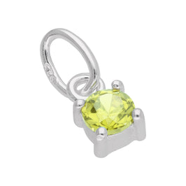 Sterlingsilber Peridot CZ Kristall Geburtsstein Anhänger