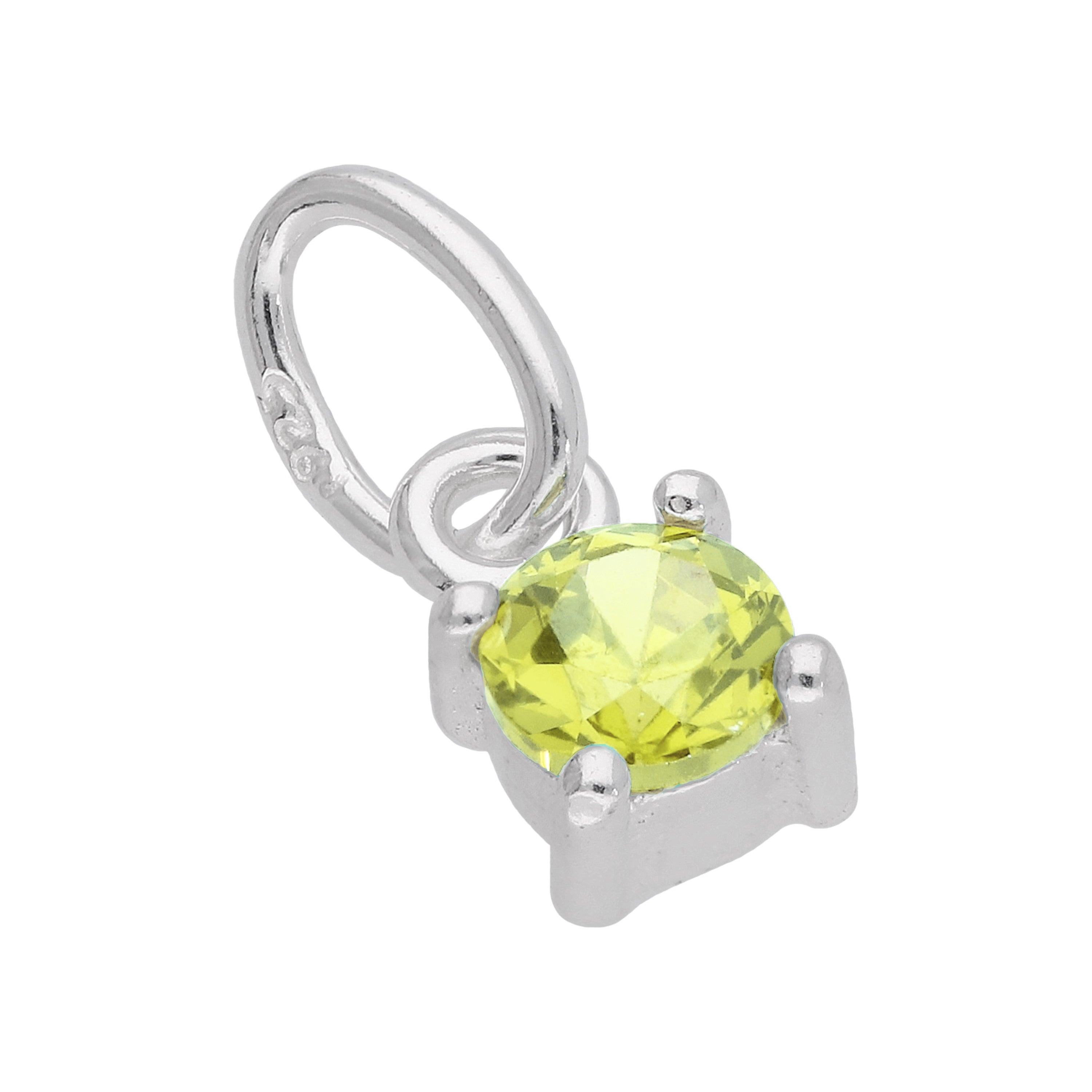 Sterlingsilber Peridot CZ Kristall Geburtsstein Anhänger