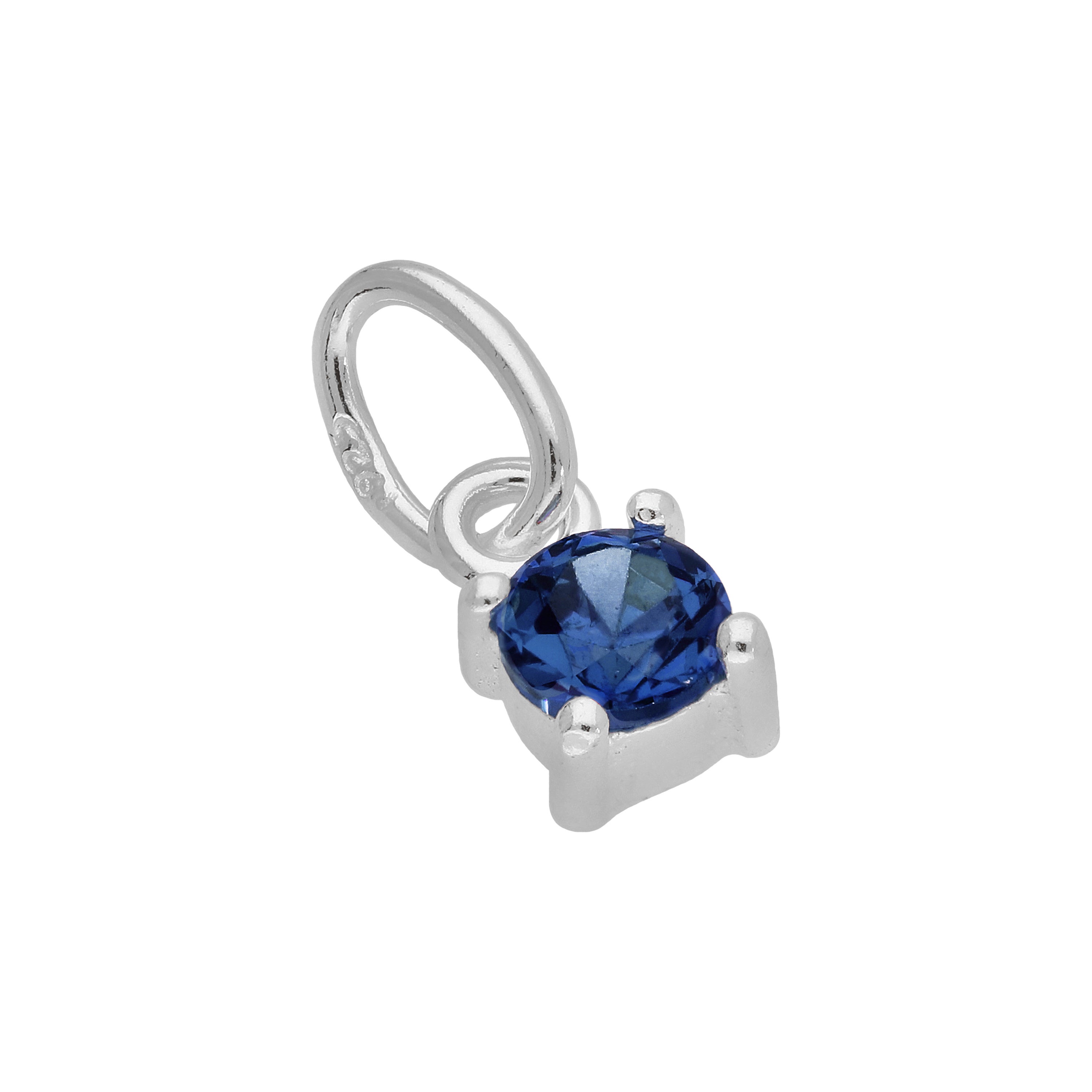 Sterlingsilber Saphir CZ Kristall September Geburtsstein Anhänger