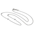 Sterlingsilber Pompon Halskette - 40,5 cm
