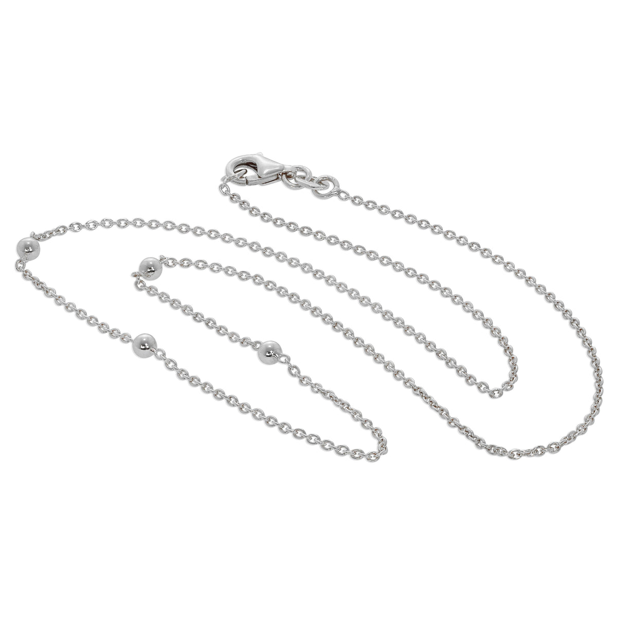 Sterlingsilber Pompon Halskette - 40,5 cm