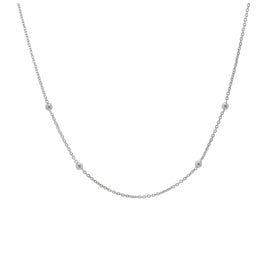 Sterlingsilber Pompon Halskette - 40,5 cm