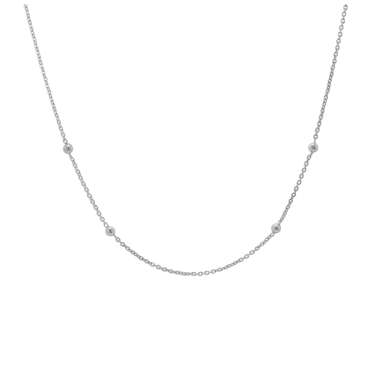 Sterlingsilber Pompon Halskette - 40,5 cm
