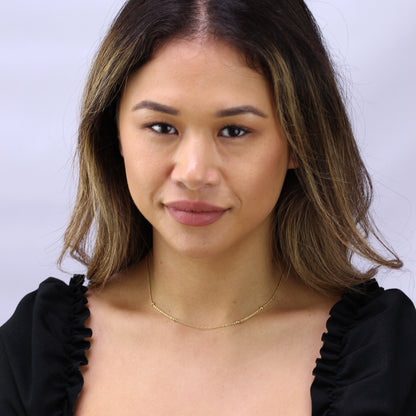 Vergoldet Sterlingsilber Pompon Halskette - 40,5cm