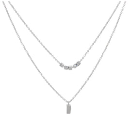 Sterlingsilber Zwei Lagig Würfel Halskette