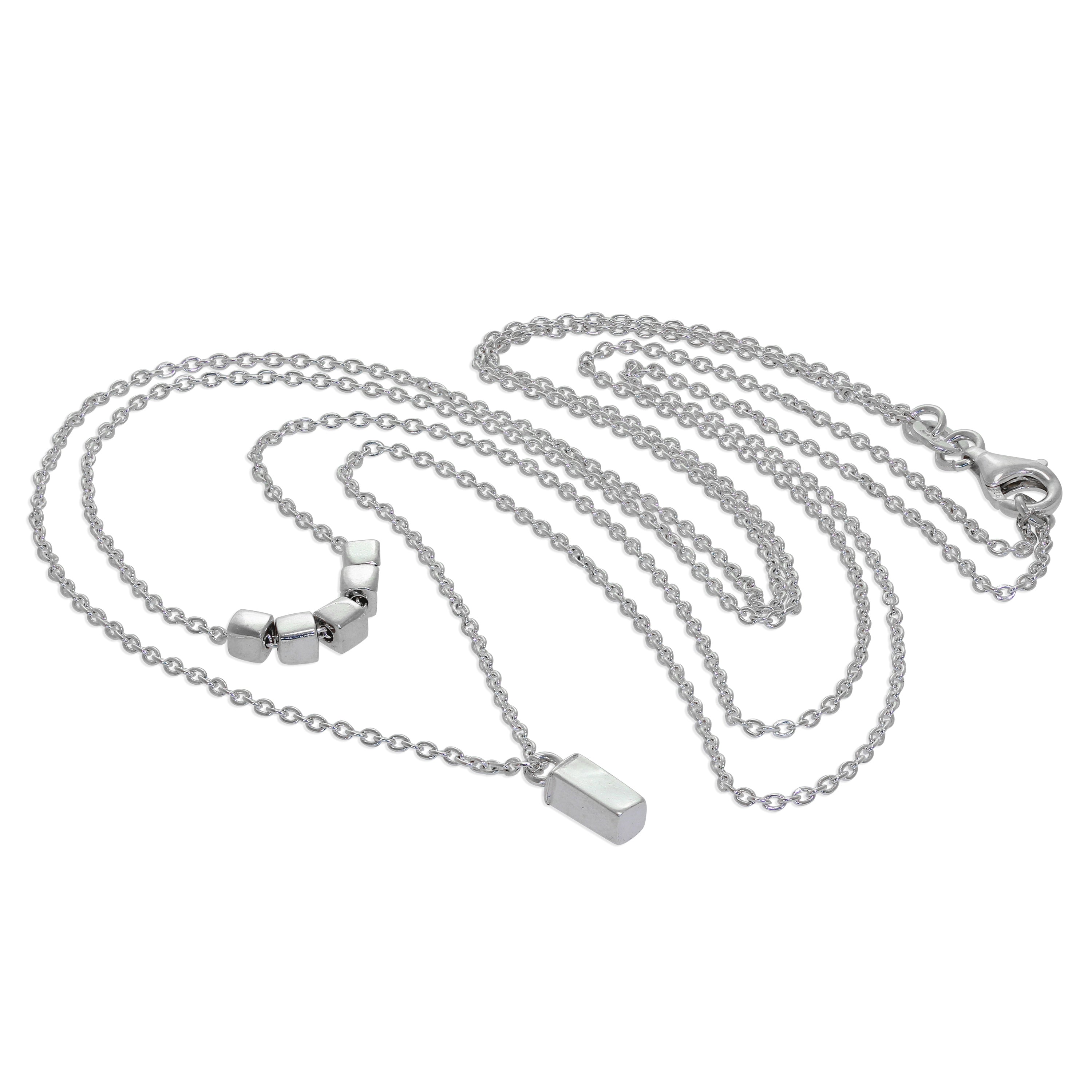 Sterlingsilber Zwei Lagig Würfel Halskette