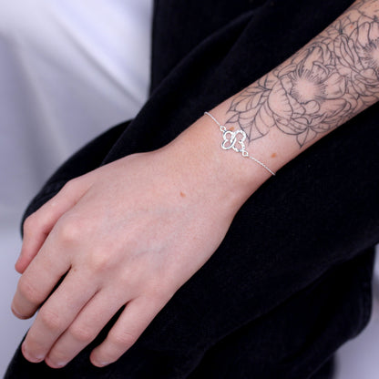 Sterlingsilber Schmetterling Herz Flügel Armband