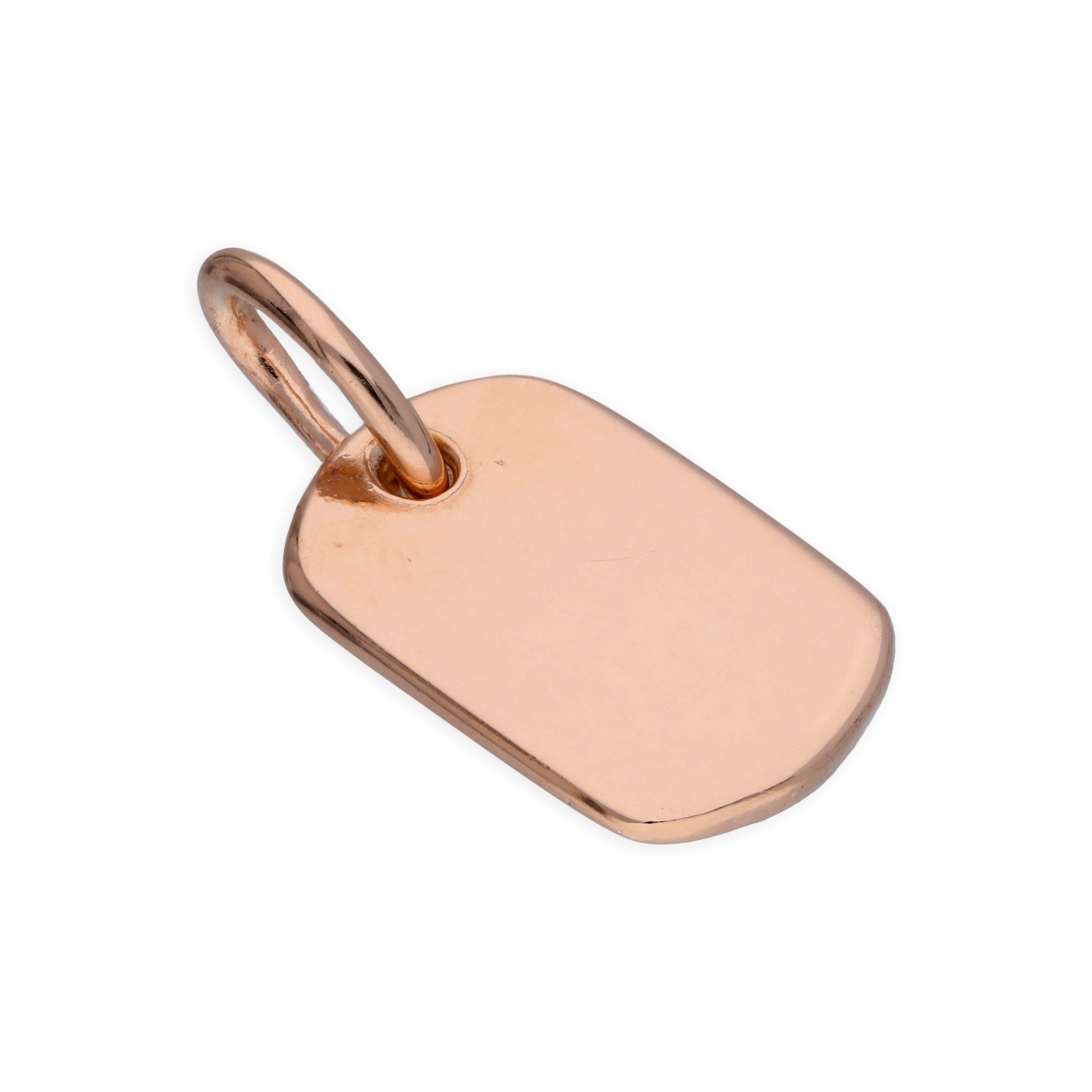 Kleine Rosévergoldet Sterlingsilber Dog Tag Charm