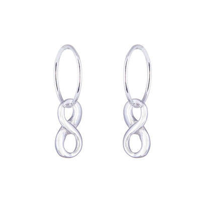 Sterling Silver Infinity Charm Hoop 12mm Earrings