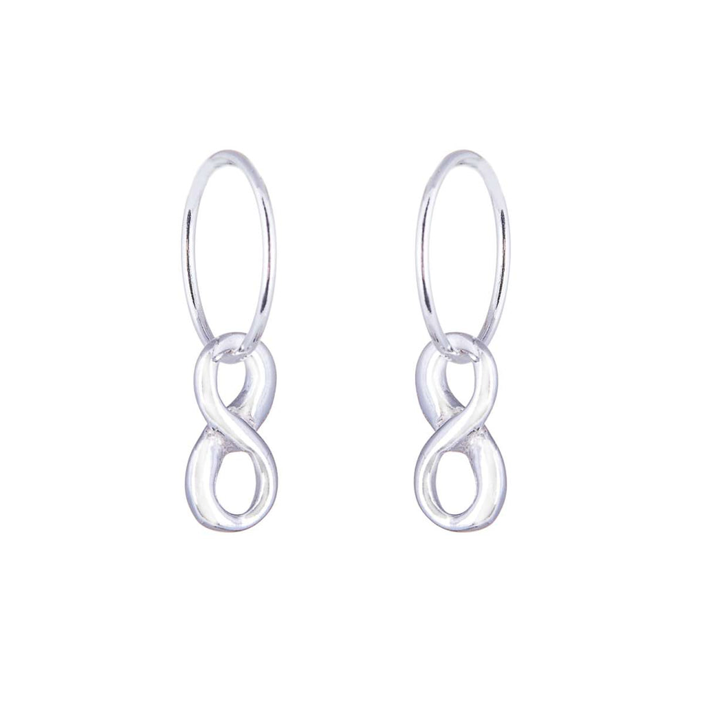 Sterlingsilber Unendlichkeitsschleife Anhänger 12 mm Creolen Ohrringe