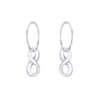 Sterlingsilber Unendlichkeitsschleife Anhänger 12 mm Creolen Ohrringe