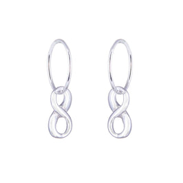 Sterlingsilber Unendlichkeitsschleife Anhänger 12 mm Creolen Ohrringe