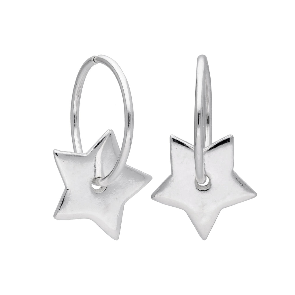 Sterlingsilber Frei Stern Anhänger 12 mm Creolen Ohrringe
