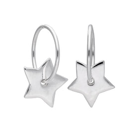 Sterlingsilber Frei Stern Anhänger 12 mm Creolen Ohrringe