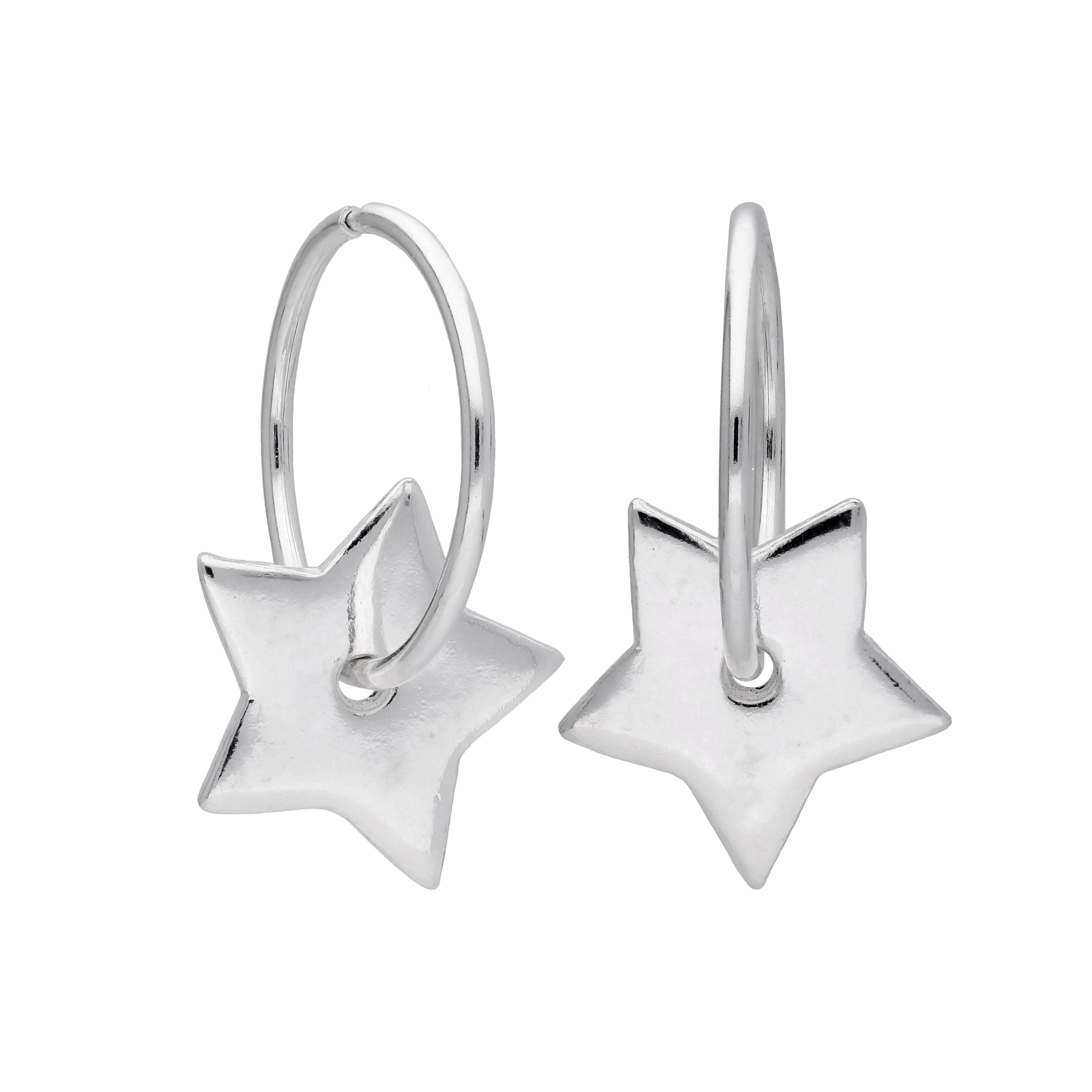 Sterlingsilber Frei Stern Anhänger 12 mm Creolen Ohrringe