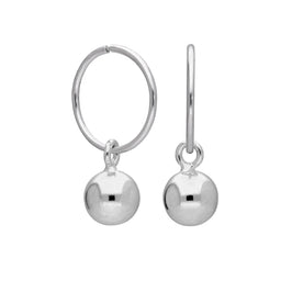 Sterlingsilber Christbaumkugel 12 mm Creolen Ohrringe