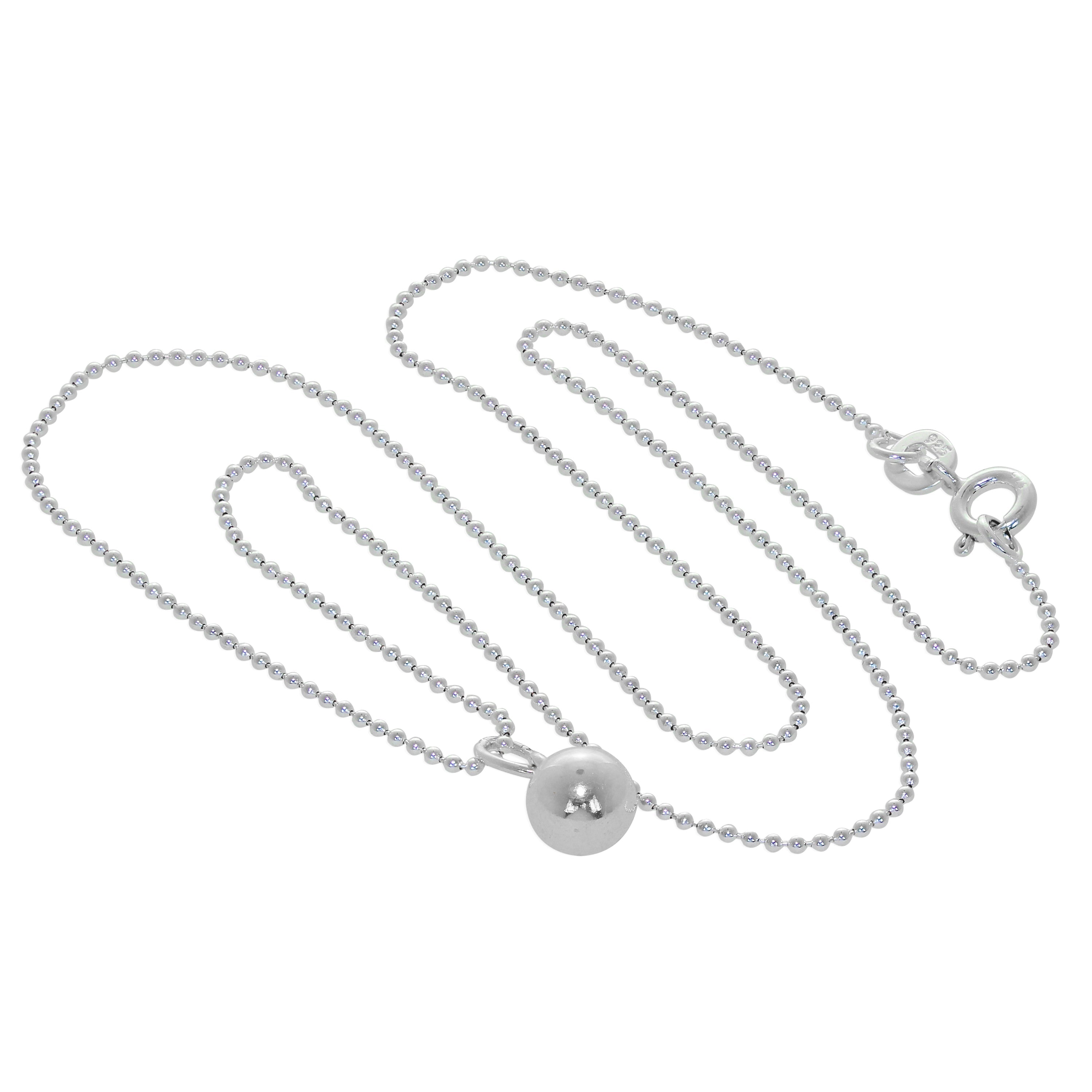 Sterlingsilber Weihnachtskugel Halskette – 14–22 Zoll